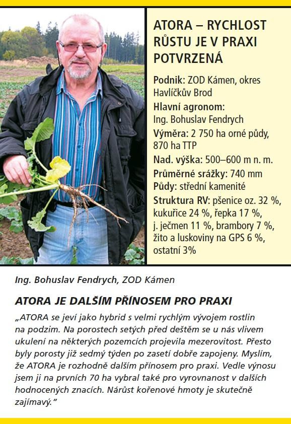 ATORA – RYCHLOST RŮSTU JE V PRAXI POTVRZENÁ